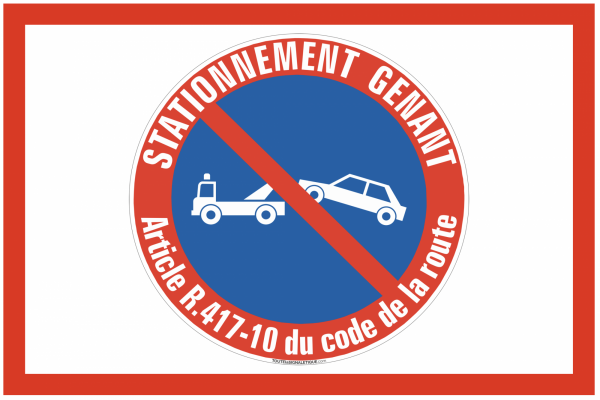 Panneau stationnement gênant